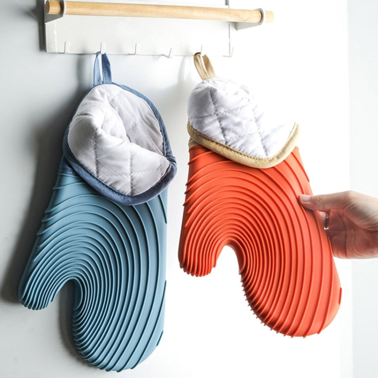 Thickened Silicone Gloves Household Microwave Oven Anti-Scald Insulation Glove(Pink) by bashfashion