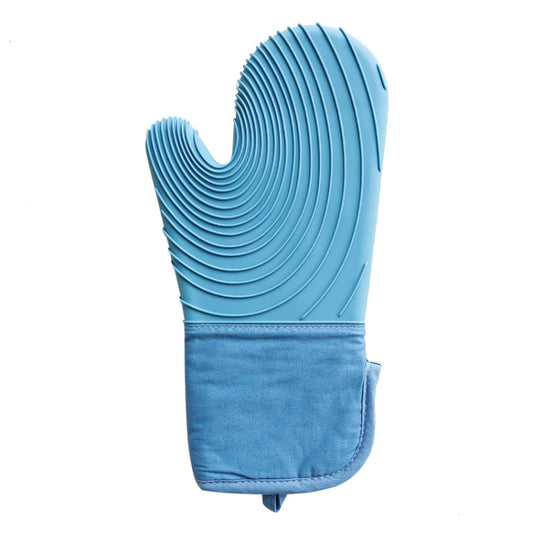Thickened Silicone Gloves Household Microwave Oven Anti-Scald Insulation Glove(Light blue) by bashfashion