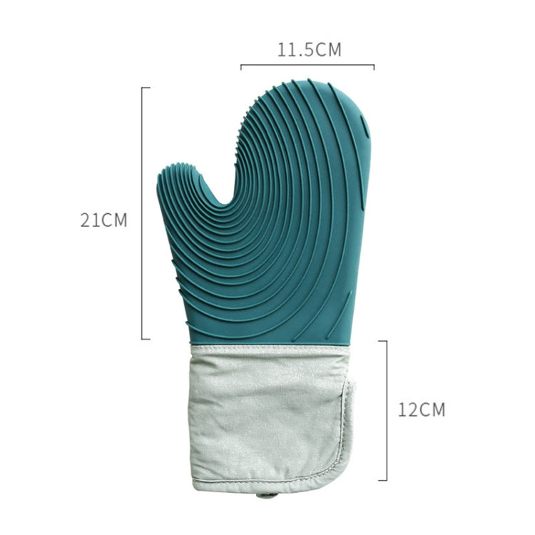 Thickened Silicone Gloves Household Microwave Oven Anti-Scald Insulation Glove(Lake Blue) by bashfashion