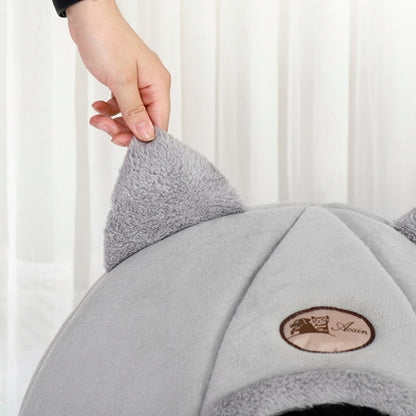 Winter Semi-Closed Warm & Velvet Round Pet Nest, Size:L 36x36x36cm by bashfashion