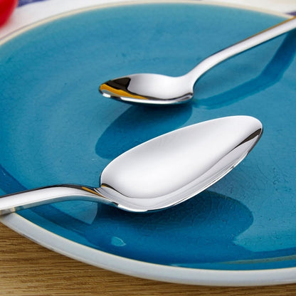 2 PCS Thick Stainless Steel Western Food Spoon Coffee Spoon, Size:S by bashfashion