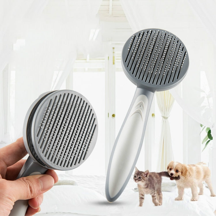 Pet Self-Cleaning Comb Cat Comb Dog Needle Comb Cat Hair Removal Comb Floating Brush( Cherry Blossom Color) by bashfashion