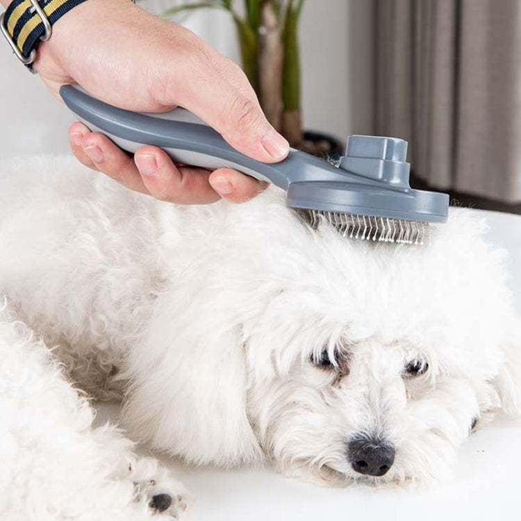 Pet Self-Cleaning Comb Cat Comb Dog Needle Comb Cat Hair Removal Comb Floating Brush( Cherry Blossom Color) by bashfashion