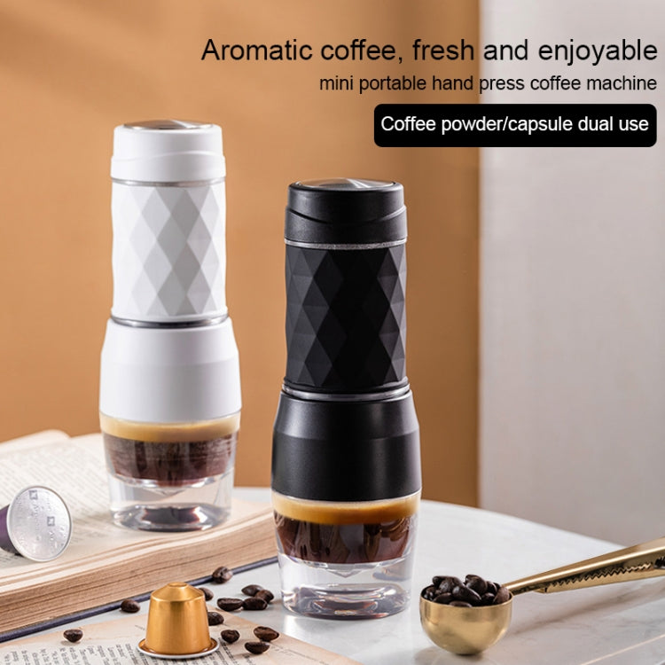 Portable Hand Pressure Espresso Machine Outdoor Accompanying Mini Coffee Cup(White) by bashfashion