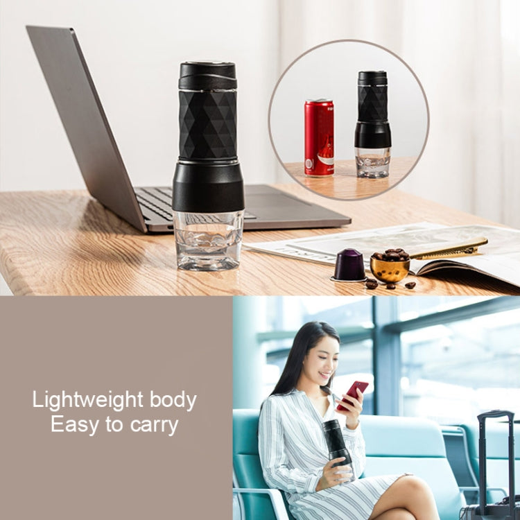 Portable Hand Pressure Espresso Machine Outdoor Accompanying Mini Coffee Cup(White) by bashfashion