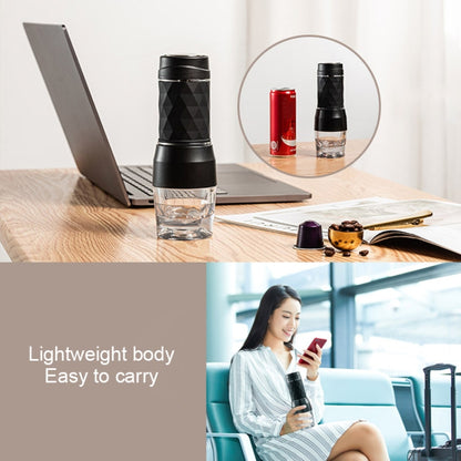 Portable Hand Pressure Espresso Machine Outdoor Accompanying Mini Coffee Cup(White) by bashfashion