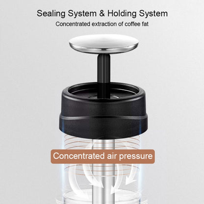 Portable Hand Pressure Espresso Machine Outdoor Accompanying Mini Coffee Cup(Black) by bashfashion