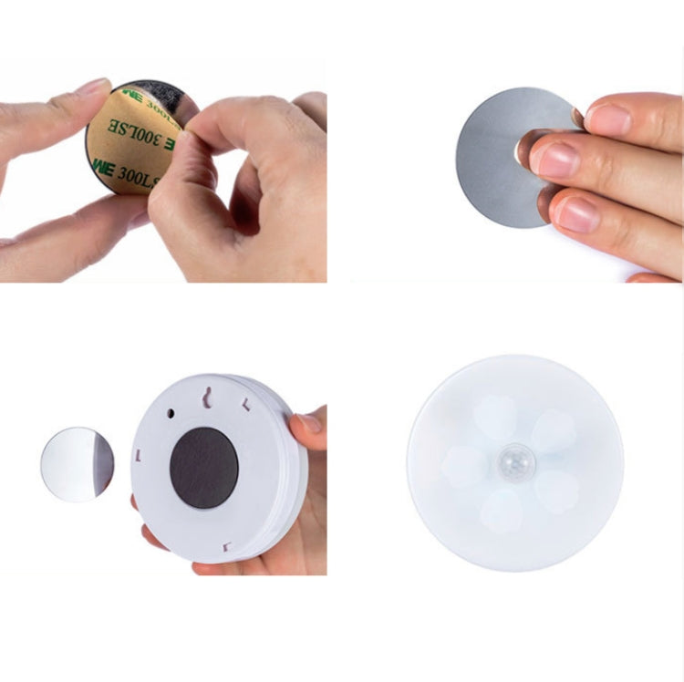 Intelligent Human Body Induction LED Night Light Control Bedroom Bedside Table Lamp, Style:Rechargeable(White Light) by bashfashion