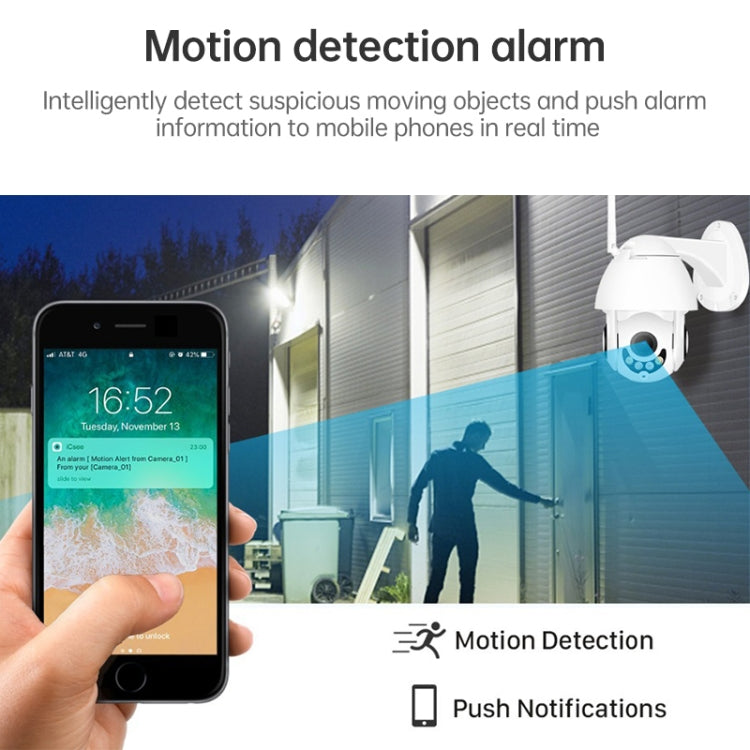 OU-A1IN PTZ Control 355 Degree Rotation Infrared WiFi Smart Dome Camera, Two-Way Voice Intercom Monitor(EU Plug) by bashfashion