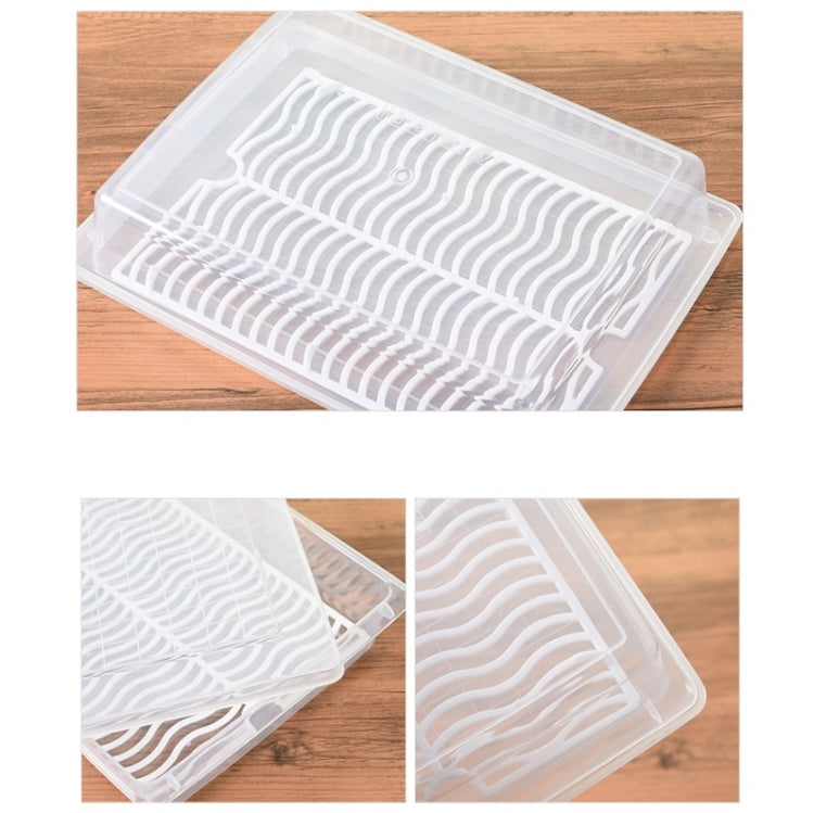 Kitchen Refrigerator Drainable Fresh-Keeping Box Food Plastic Sealed Freezer Storage Box Fish Fresh Box, Size:Small by bashfashion