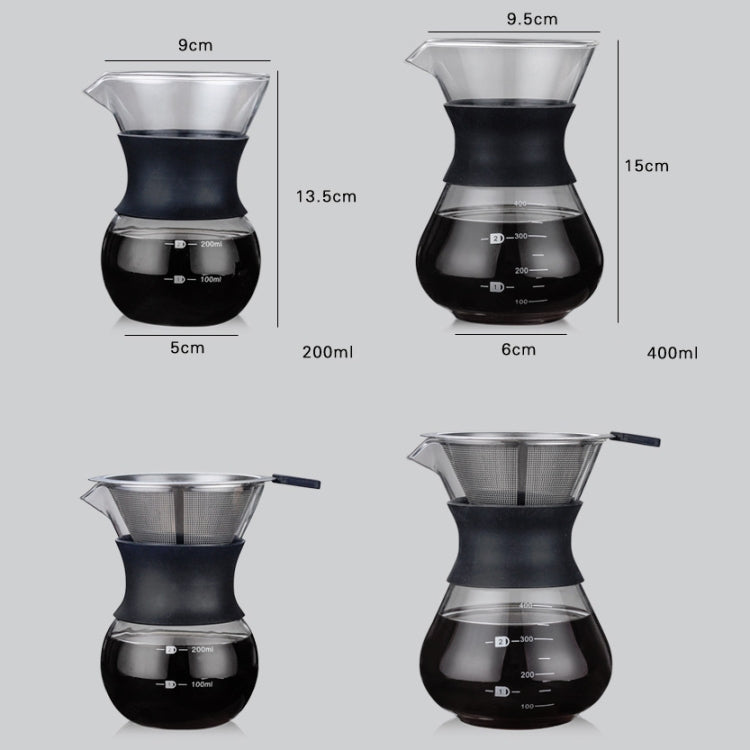 High Temperature Resistant Coffee Maker, Capacity:200ml, Style:With Strainer by bashfashion