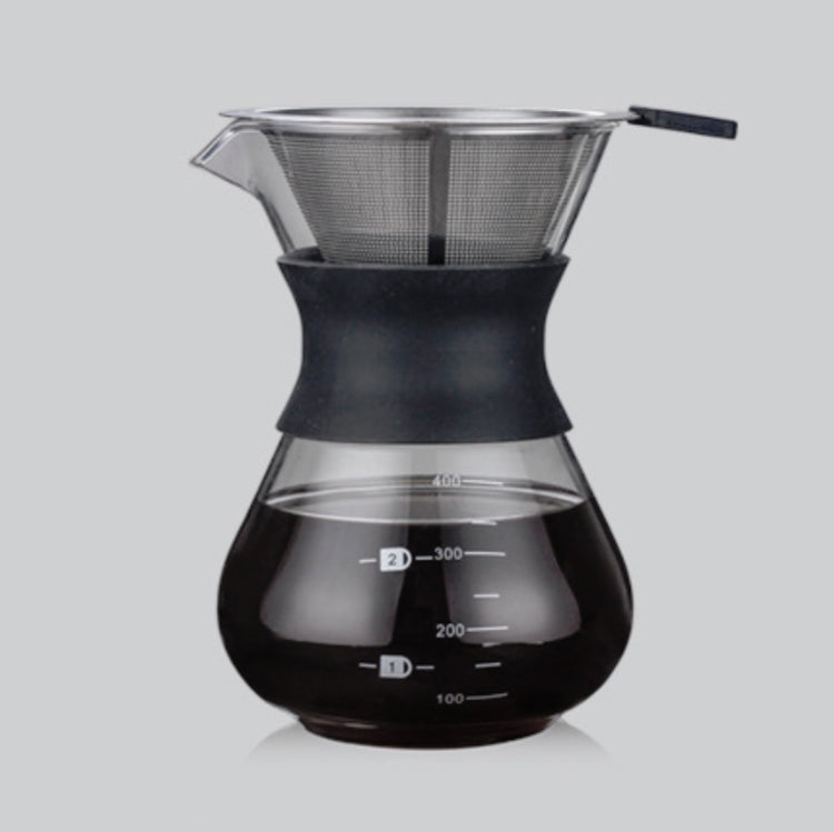 High Temperature Resistant Coffee Maker, Capacity:400ml, Style:With Strainer by bashfashion
