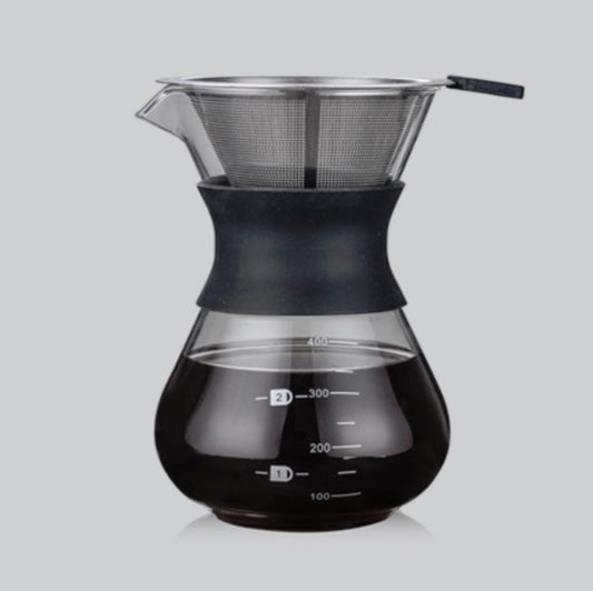 High Temperature Resistant Coffee Maker, Capacity:400ml, Style:With Strainer by bashfashion