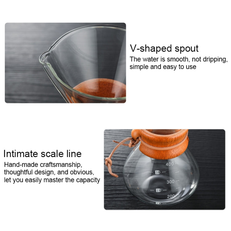 Hand Coffee Pot High Temperature Resistant 400ml Glass Coffee Pot, Style:Pot With Strainer by bashfashion