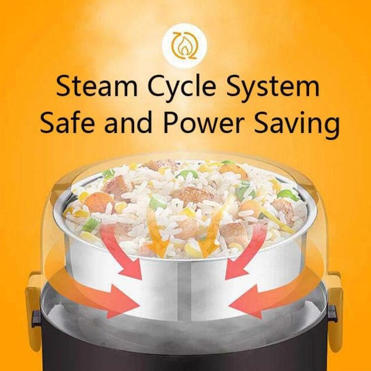 LINGRUI Multi-Function Electric Lunch Box Electric Heating Insulation Cooking Mini Rice Cooker, CN Plug, Specification:Double Layer(Purple) by bashfashion