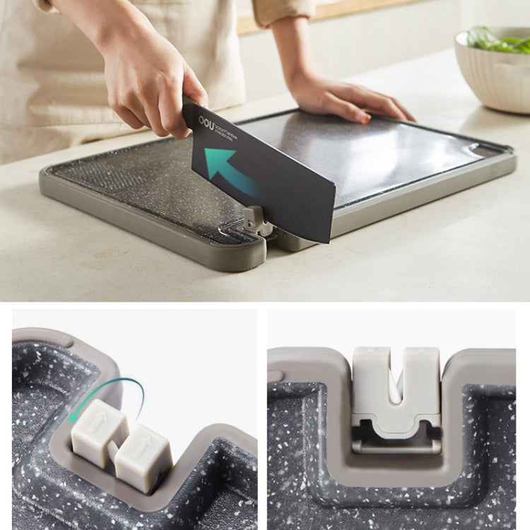 OOU Multifunctional Antibacterial And Mildew Resistant Double-Sided Cutting Board Kitchen Drainable Supplementary Food Cutting Board, Size:Large(Marble) by OOU