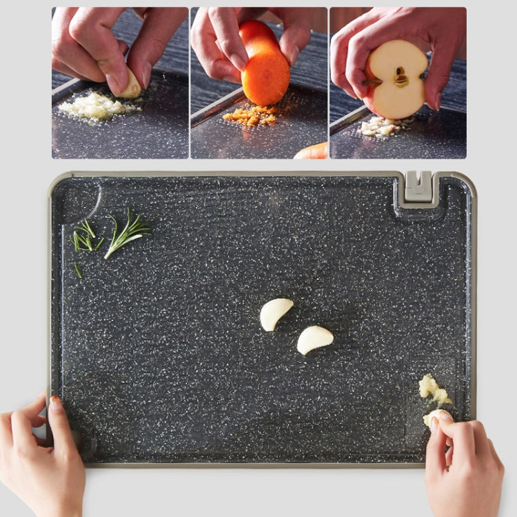 OOU Multifunctional Antibacterial And Mildew Resistant Double-Sided Cutting Board Kitchen Drainable Supplementary Food Cutting Board, Size:Large(Marble) by OOU