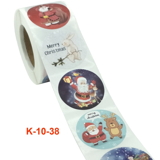2 PCS Christmas Sticker Santa Claus Holiday Decoration Sticker Label, Size: 3.8cm / 1.5inch(K-10-38) by bashfashion