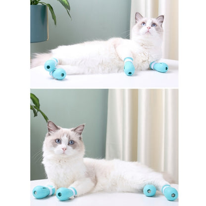 4pcs/pack Cat Bathing Scratch-Proof Foot Cover(Light Blue) by bashfashion
