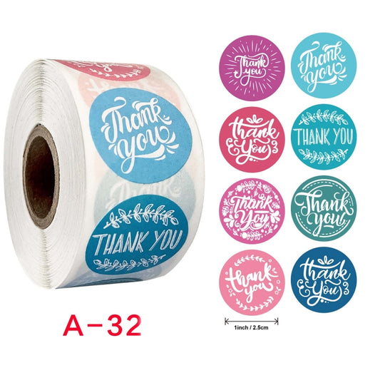 Roll Seal Sticker Thank You Handmade Wedding Decoration Sticker Label, Size: 2.5cm/1 inch(A-32) by bashfashion