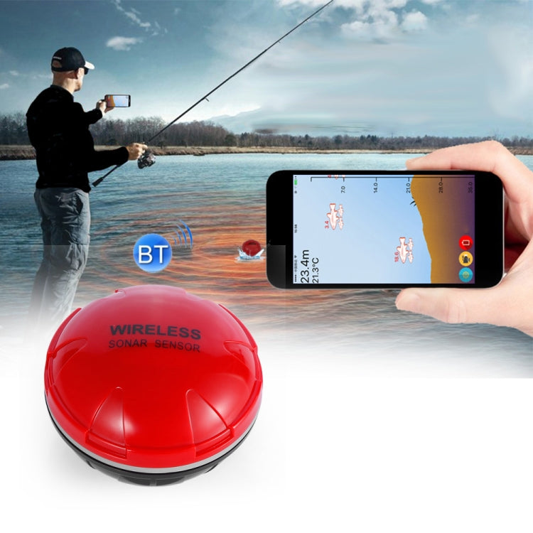Fish Finder Wireless Mobile Phone Sonar Fish Finder APP Underwater Fish Finder Fishing Fishing Gear(Red) by bashfashion