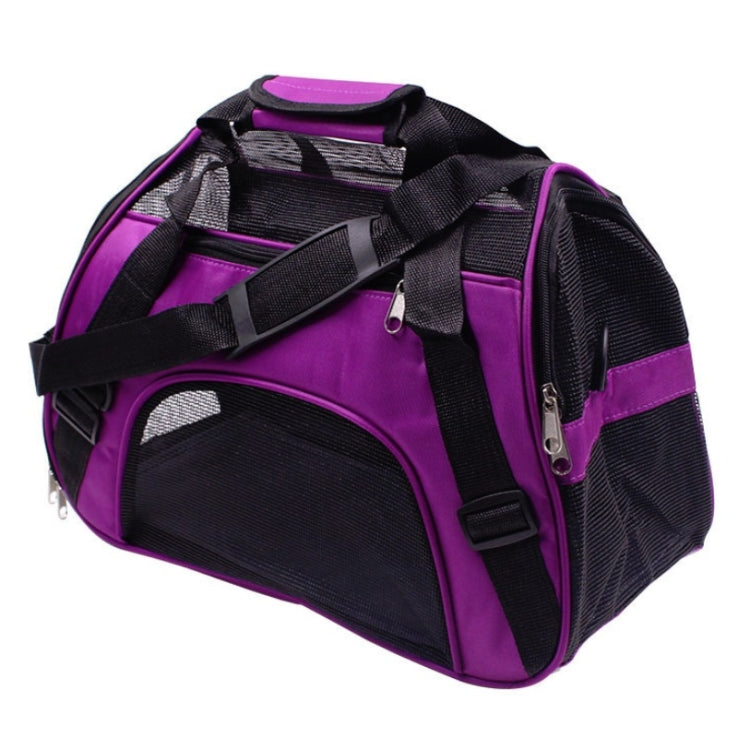 Portable Pet Backpack Dog Go Out Messenger Folding Bag Pet Supplies, Specification: Small(Purple) by bashfashion