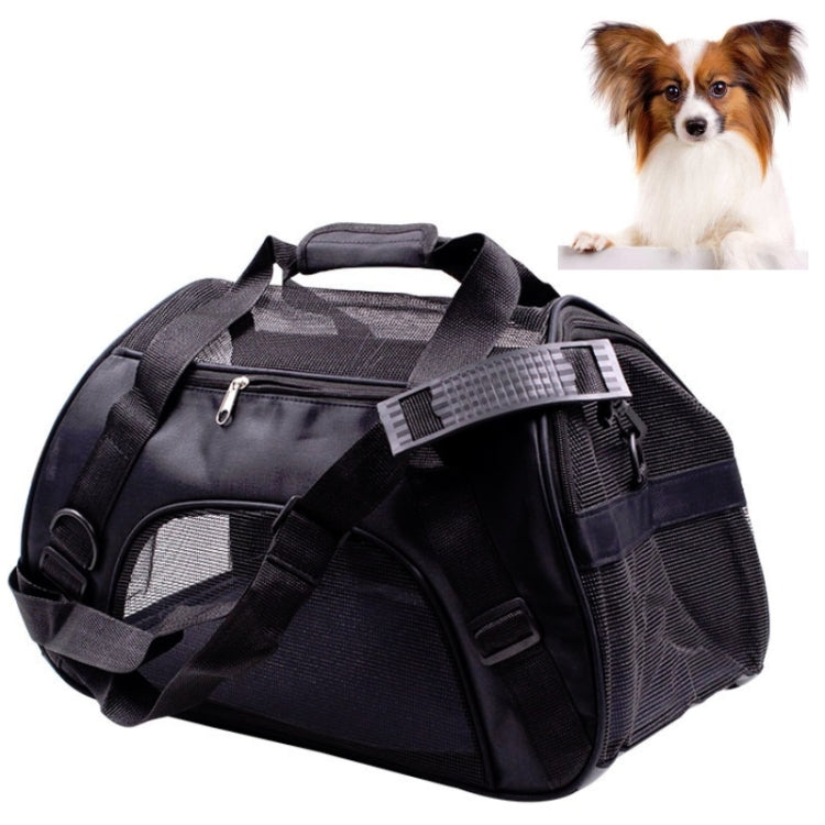Portable Pet Backpack Dog Go Out Messenger Folding Bag Pet Supplies, Specification: Small(Black) by bashfashion