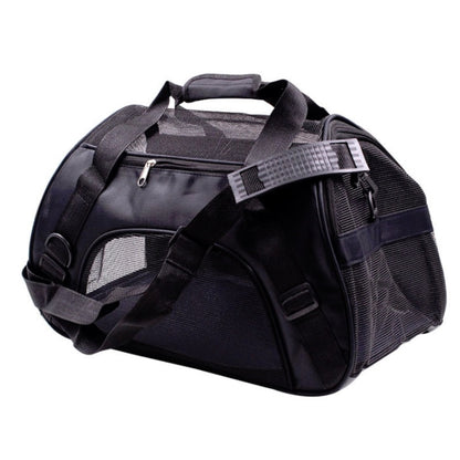 Portable Pet Backpack Dog Go Out Messenger Folding Bag Pet Supplies, Specification: Small(Black) by bashfashion