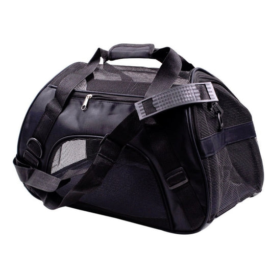 Portable Pet Backpack Dog Go Out Messenger Folding Bag Pet Supplies, Specification: Small(Black) by bashfashion