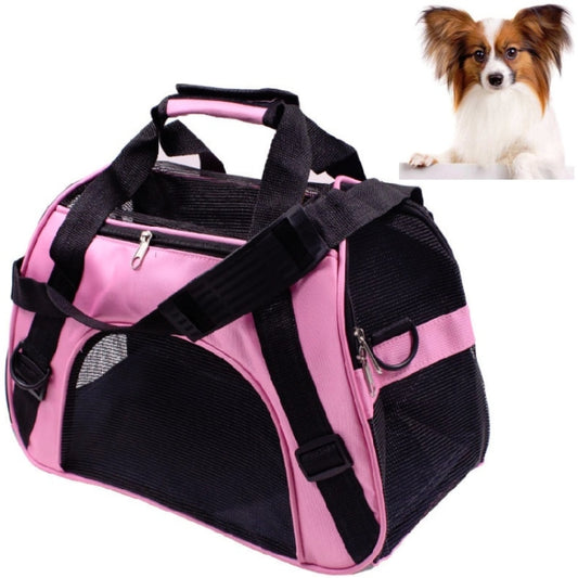 Portable Pet Backpack Dog Go Out Messenger Folding Bag Pet Supplies, Specification: Small(Pink) by bashfashion