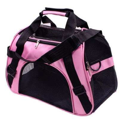 Portable Pet Backpack Dog Go Out Messenger Folding Bag Pet Supplies, Specification: Small(Pink) by bashfashion