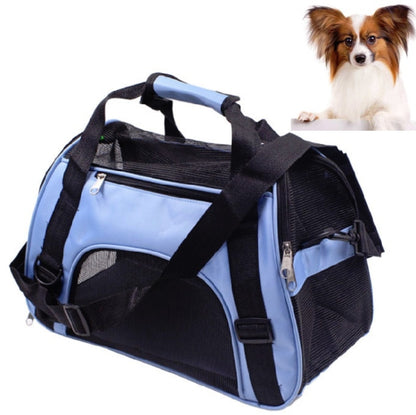 Portable Pet Backpack Dog Go Out Messenger Folding Bag Pet Supplies, Specification: Medium(Blue) by bashfashion