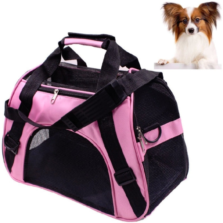 Portable Pet Backpack Dog Go Out Messenger Folding Bag Pet Supplies, Specification: Medium(Pink) by bashfashion