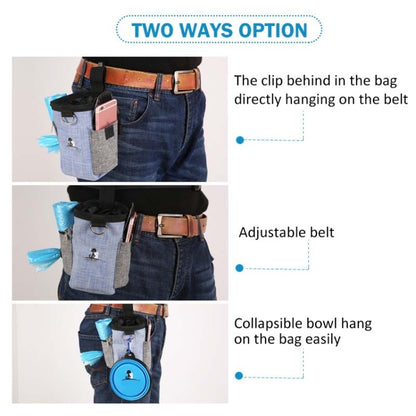 Dog Training Bag Outing Food Snacks Garbage Bag Dog Outing Training Waist Bag Pet Training Bag, Specification:Blue Waist Bag by bashfashion