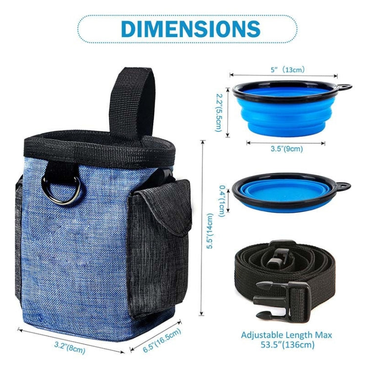 Dog Training Bag Outing Food Snacks Garbage Bag Dog Outing Training Waist Bag Pet Training Bag, Specification:Waist Bag+Folding Bowl by bashfashion