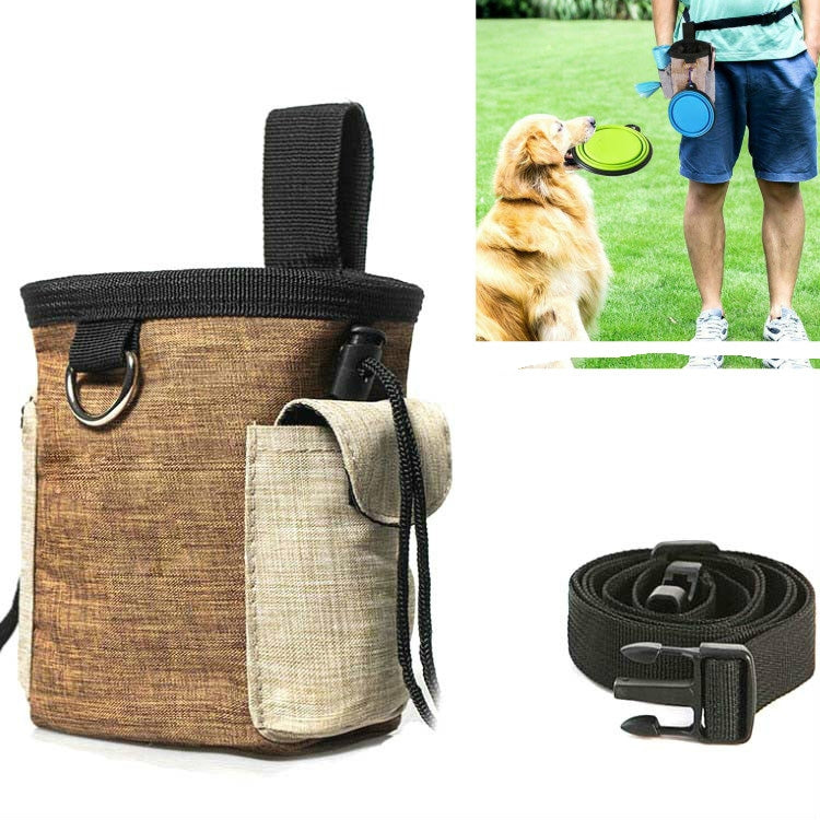 Outdoor Pet Training Bag Dog Training Pockets Pet Snack Storage Bag Pockets, Specification: Brown Waist Bag by bashfashion