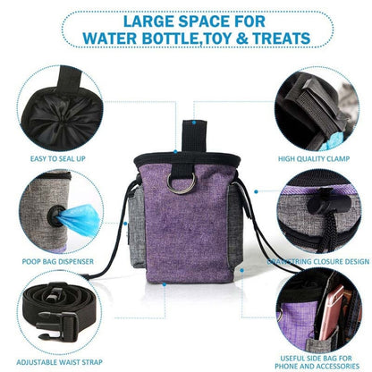 Pet Training Waist Bag With Belt Portable Outing Training Pet Snack Bag, Specification: Purple Waist Bag by bashfashion