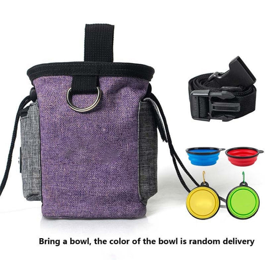 Pet Training Waist Bag With Belt Portable Outing Training Pet Snack Bag, Specification: Waist Bag+Folding Bowl by bashfashion