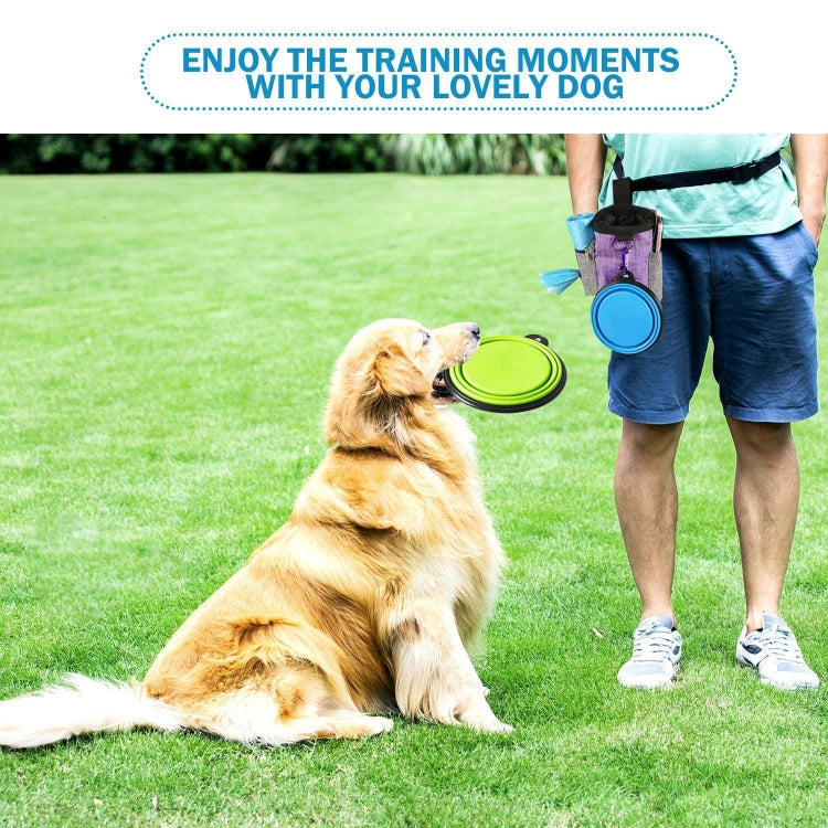 Pet Training Waist Bag With Belt Portable Outing Training Pet Snack Bag, Specification: Waist Bag+Folding Bowl by bashfashion