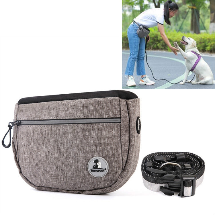 MOVEPEAK Pet Snack Bag Leash Pet Training Waist Bag Outing Dog Snack Bag(Gray) by bashfashion
