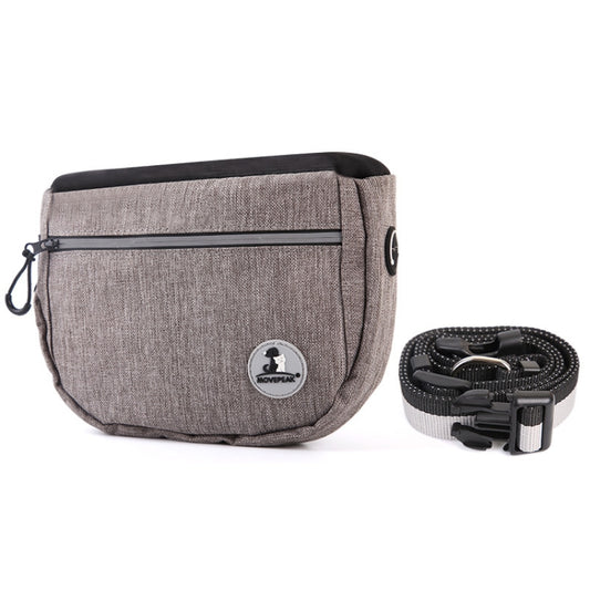 MOVEPEAK Pet Snack Bag Leash Pet Training Waist Bag Outing Dog Snack Bag(Gray) by bashfashion