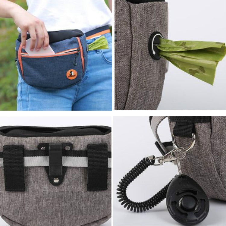 MOVEPEAK Pet Snack Bag Leash Pet Training Waist Bag Outing Dog Snack Bag(Gray) by bashfashion