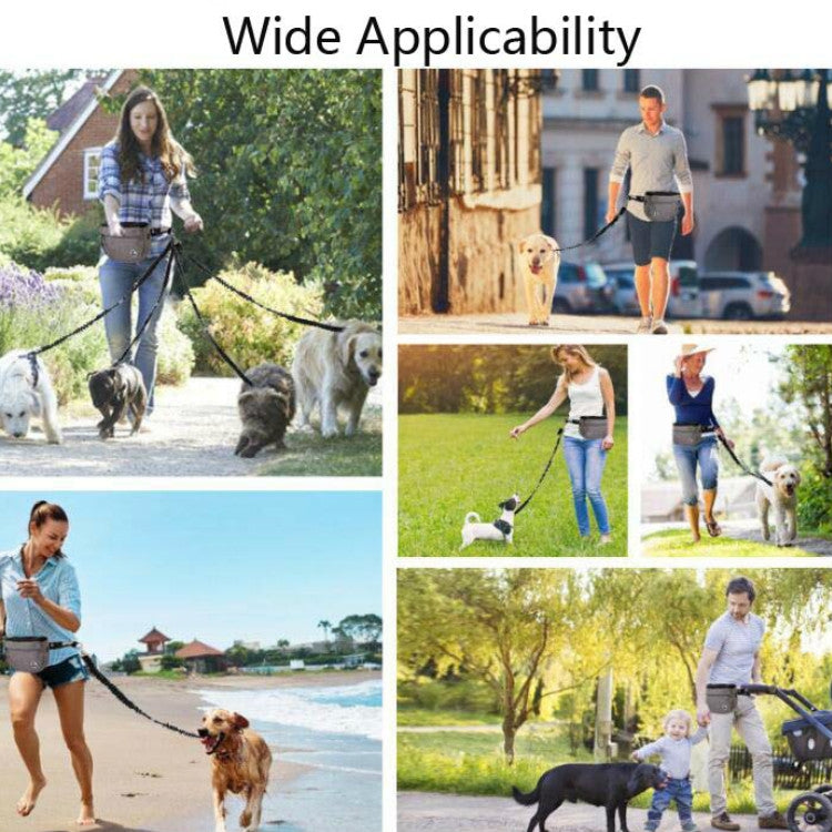 MOVEPEAK Pet Snack Bag Leash Pet Training Waist Bag Outing Dog Snack Bag(Gray) by bashfashion