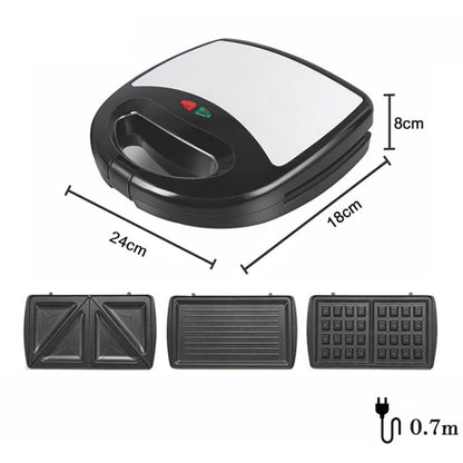 3 in 1 Sandwich Maker Multi-Function Waffle Maker Panini Breakfast Maker, EU Plug by bashfashion