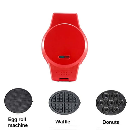 3-in-1 Multi-Function Eleictric Baking Pan Breakfast Maker Donut Sandwich Waffle Maker Pizza Maker, EU Plug by bashfashion