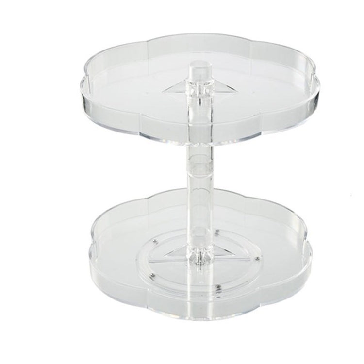 Kitchen Transparent Rotatable Condiment Storage Turntable Double-Layer Multi-Function Shelf by bashfashion