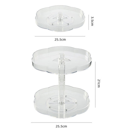 Kitchen Transparent Rotatable Condiment Storage Turntable Double-Layer Multi-Function Shelf by bashfashion