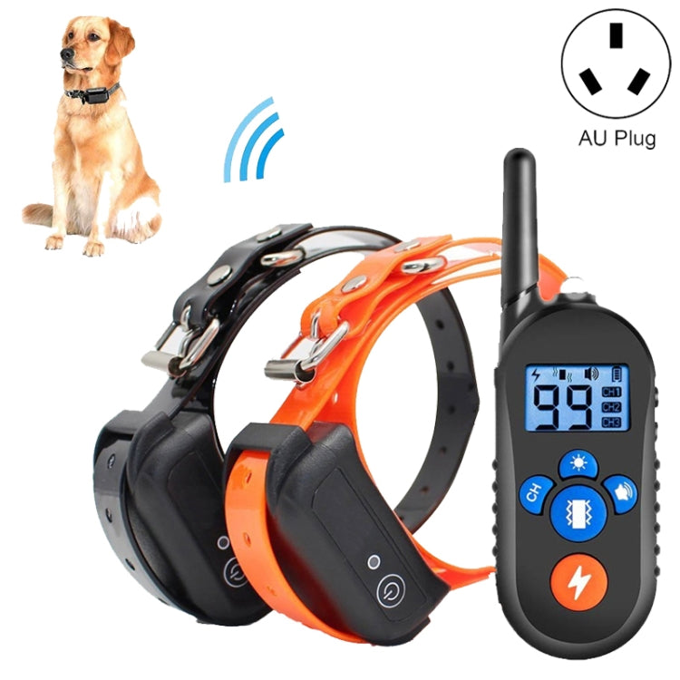 800m Remote Control Electric Shock Bark Stopper Vibration Warning Pet Supplies Electronic Waterproof Collar Dog Training Device, Style:556-2(AU Plug) by bashfashion
