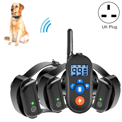 800m Remote Control Electric Shock Bark Stopper Vibration Warning Pet Supplies Electronic Waterproof Collar Dog Training Device, Style:556-3(UK Plug) by bashfashion