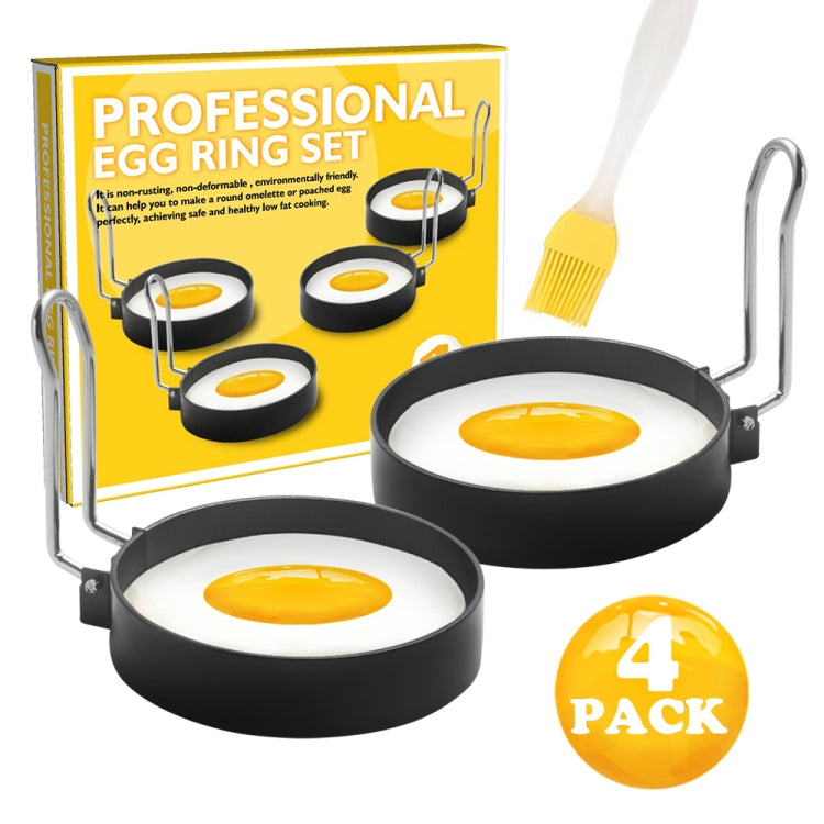 4-Pack Egg Ring Iron Spray Non-Stick Round Omelette Model Omelette Mold by bashfashion